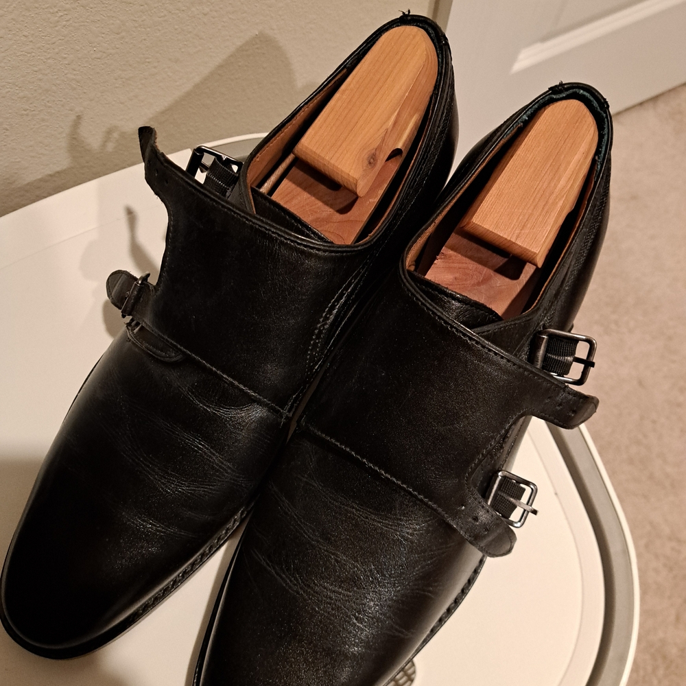 Elegant Black Double Monk Strap Oxfords